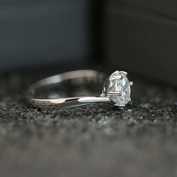 💍 Dainty Gemstone CZ Elegant Silver Engagement Rings for Women, INDN8104 - Picture 3 of 7